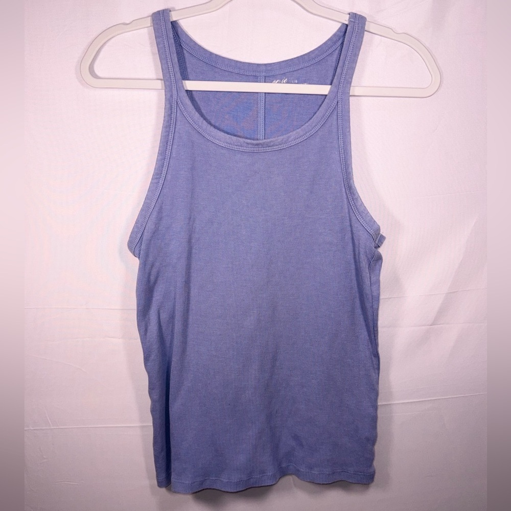 aerie Women Ribbed Scoop Neck Purple Sleeveless Summer Tank Top Size Large